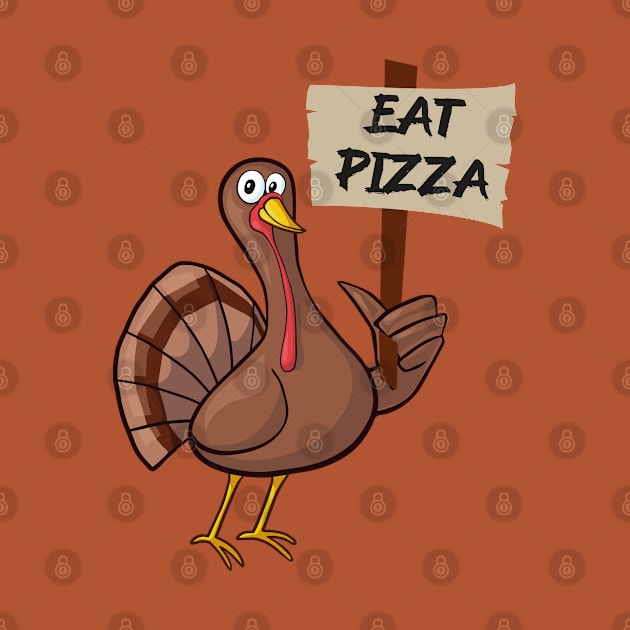 Thanksgiving Turkey Eat Pizza by MZeeDesigns