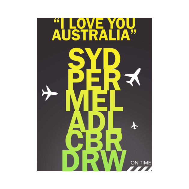 I love you AUSTRALIA green by Woohoo