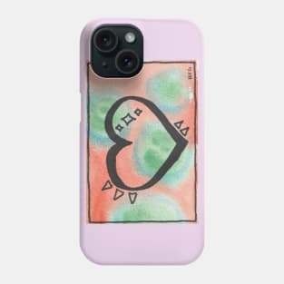 Love heart watercolor artwork Phone Case