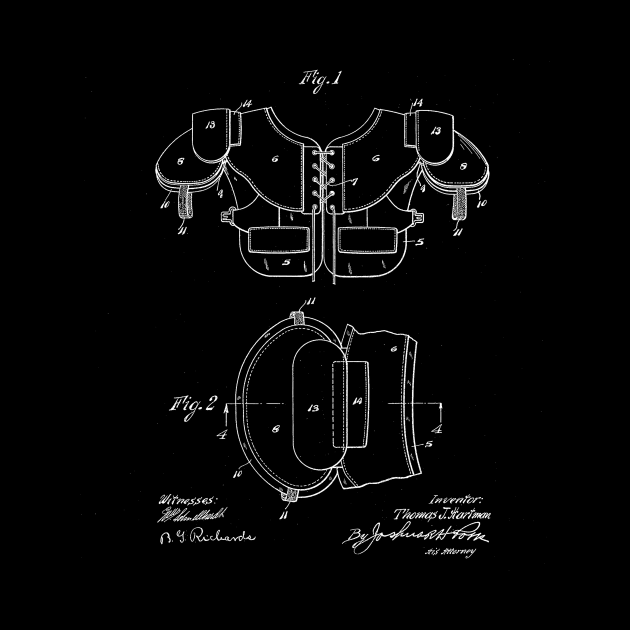 Shoulder Pad Vintage Patent Drawing by TheYoungDesigns