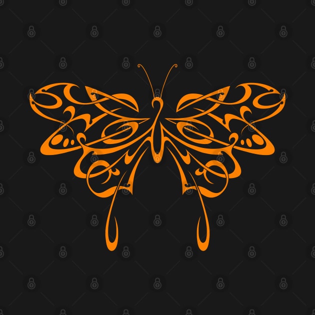 Tribal butterfly (orange) by Sinister Motives Designs