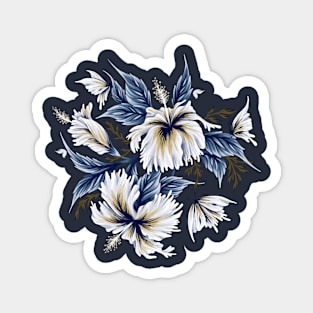 Hibiscus Butterflies - Mustard Blue Magnet