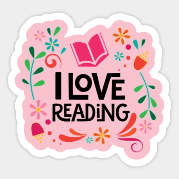 Bookworm i love reading - Book - Sticker
