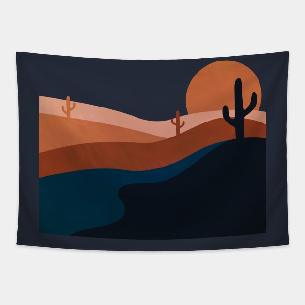 Sunset in desert 3 Tapestry by RackaFilm