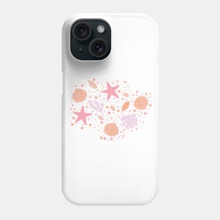 pastel seashell iPhone case, pink and blush corals, Henri Matisse, warm tones, pink aesthetic, lilac, mauve, cute iPhone case, orange, pastels, starfish Phone Case