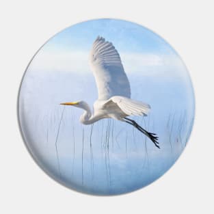 Snowy Egret Morning Pin