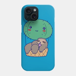 Cactus Hot Air Balloon Sloth Phone Case