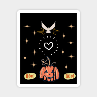 Peace Love And Scary Pumpkin Magnet