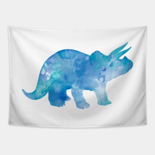 Light Blue Triceratops Watercolor Painting Tapestry