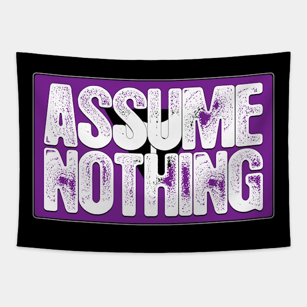 Assume Nothing Lesbian Labrys Pride Flag Tapestry by wheedesign