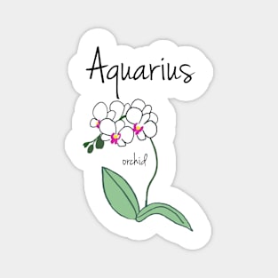 Aquarius zodiac sign horoscope flower art Magnet