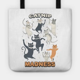 Catnip madness, dancing cats Tote