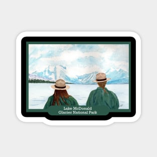 Lake McDonald, Glacier National Park Rangers Watercolor Magnet