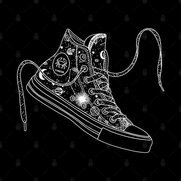 Cancer high tops - Black & White by MickeyEdwards