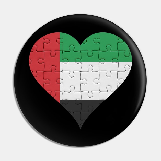Emirati Jigsaw Puzzle Heart Design - Gift for Emirati With United Arab Emirates Roots Pin by Country Flags