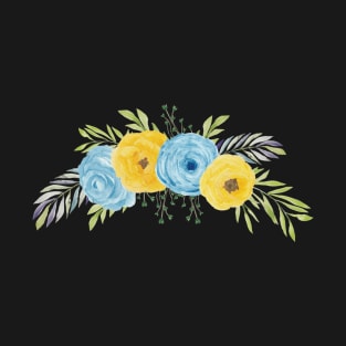 Blue and Yellow Flowers T-Shirt