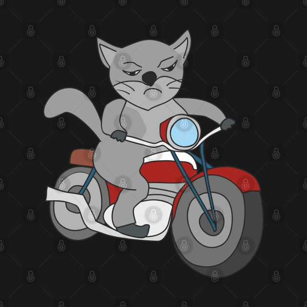 Cat on a motorbike by Alekvik