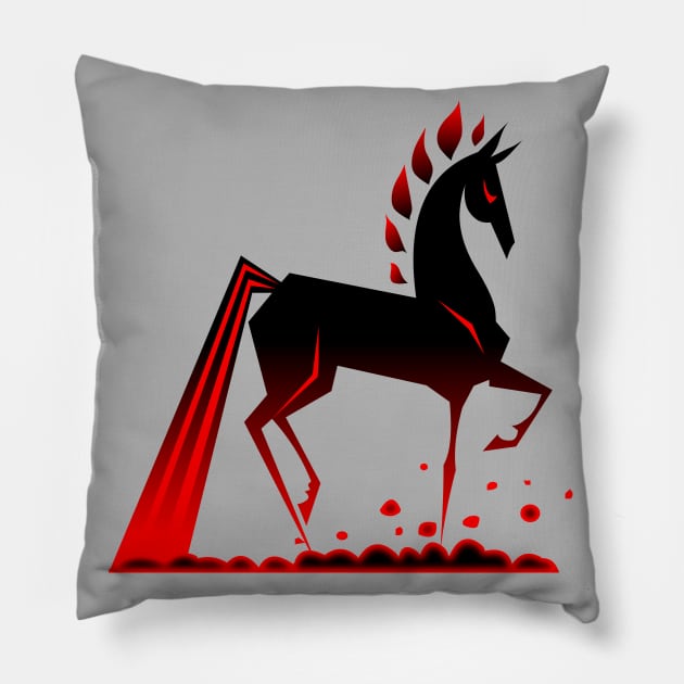 fire horse Pillow by gh30rgh3