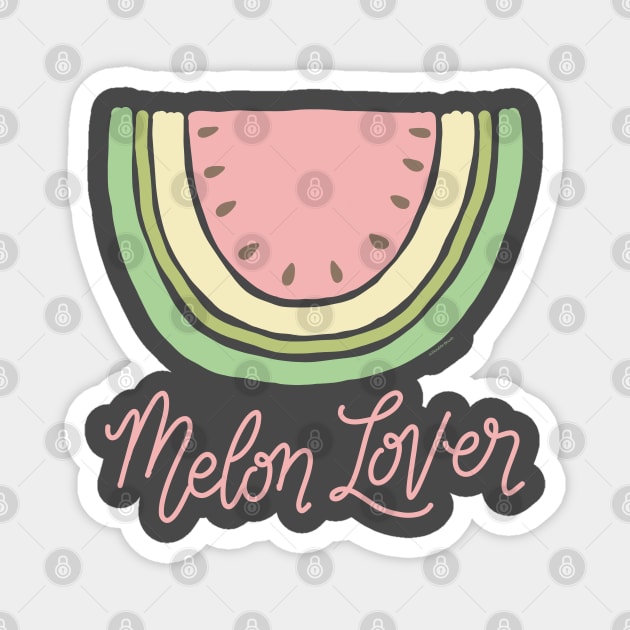 Watermelon Melon Lover Boho Minimal Watermelon Slice Art Magnet by DoubleBrush