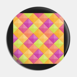 Patchwork Squares Orange and Purple Pin