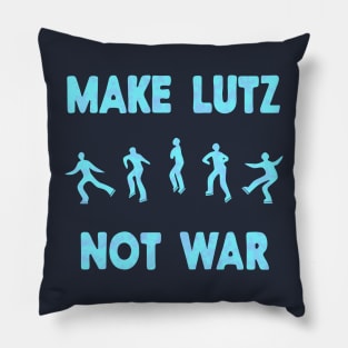 Make Lutz Not War Ice Skating Pun for Peace Pillow