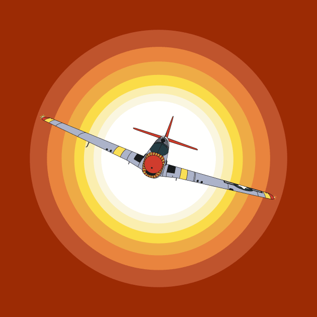 P-51 Mustang Sunset by Kassi Skye