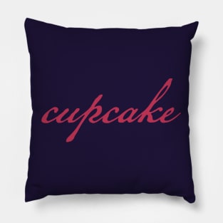 Cupcake Typography Viva Magenta Script Pillow