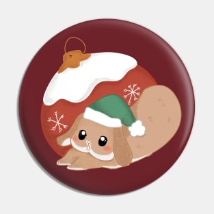 Bailey the Yoga rabit and the Christmas Ball _ Bunniesmee Christmas Edition Pin