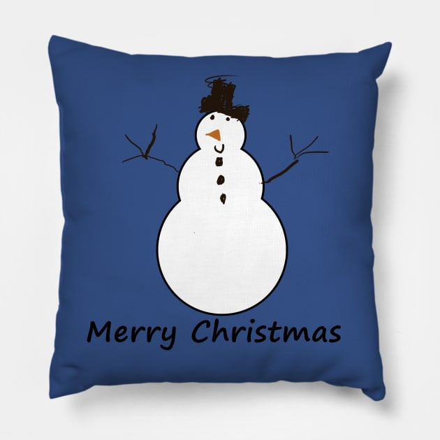 (Autistic) Child Snowman Merry Christmas Pillow by cast8312