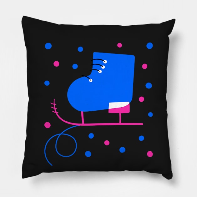 Blue Neon Skates Pillow by ArchiTania