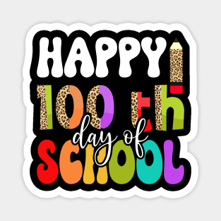Cute 100th Day Of School 100 Days Leopard Rainbow Boys Girls Magnet