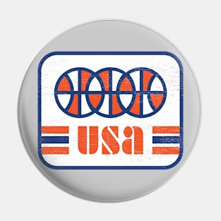 USA Retro Basketball Throwback Pin