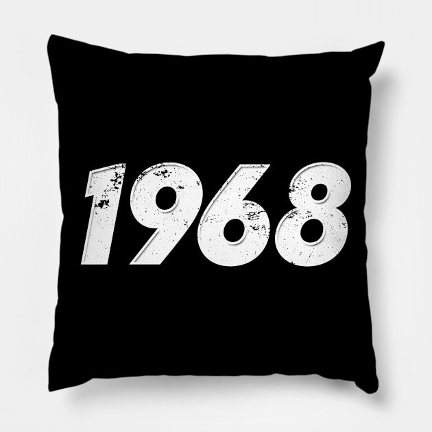 1968 - Vintage Grunge Effect Pillow by j.adevelyn