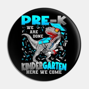 Pre-K Graduation 2024 Kindergarten Here We Come Dinosaur Pin