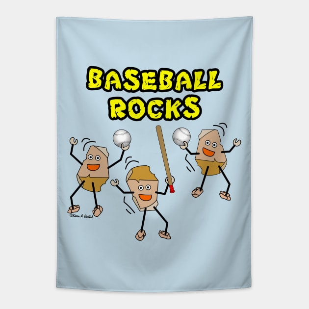 Baseball Rocks Tapestry by Barthol Graphics