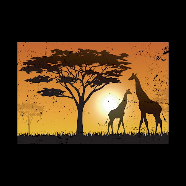 Africa Safari Savannah Giraffe by shirtsyoulike