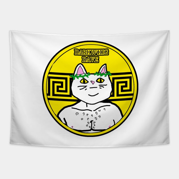 God Cat Coin Tapestry by DarkwingDave