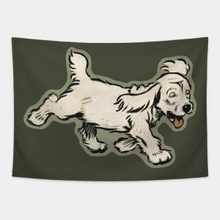 White Puppy Tapestry