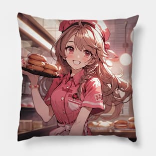 Donut Girl Pillow