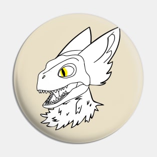 Dino head with ears Fursuit Furry Skull Dog Fursona drawing Pin