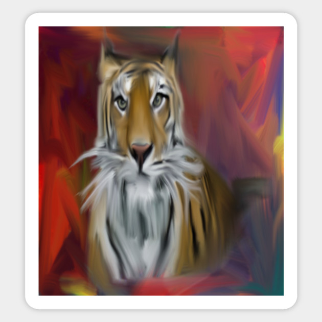 Abstract Tiger Paintings Painting Sticker Teepublic