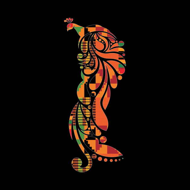 Peacock Bird Kente Pattern, African Style by kentevibes