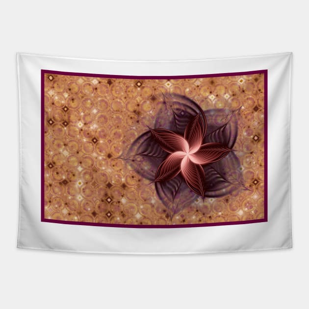 Copper Flower Fractal Tapestry by pinkal