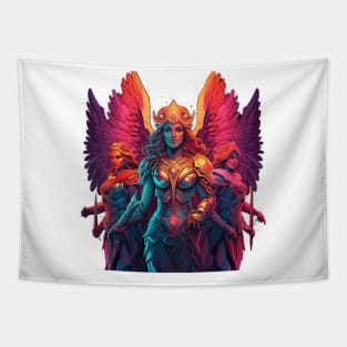 Aerial Amazons: Wings of Valor Tapestry