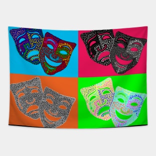 Comedy & Tragedy Masks Tapestry