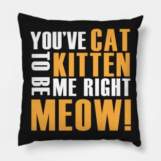 You've Cat to be Kitten me right meow! Pillow