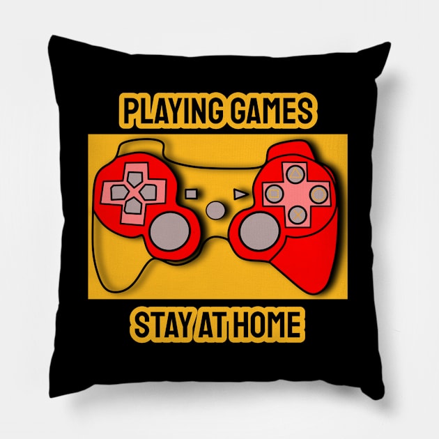 Playing Games And Stay At Home Pillow by AdiSHOP