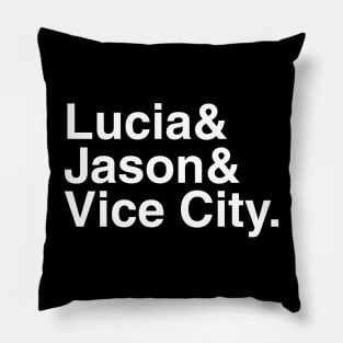 GTA VI - Lucia & Jason & Vice City. (White) Pillow