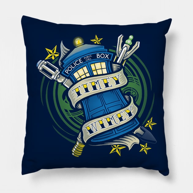 Timey Wimey Pillow by TrulyEpic