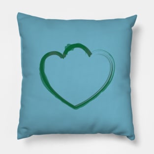 Mutant Heart Forest Green Pillow